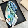 Hangzhou Silk 100% Mulberry Silk Versatile Watercolor Jungle Silk Scarf Femininity Silk Scarf 70Cm Square Scarf Shawl