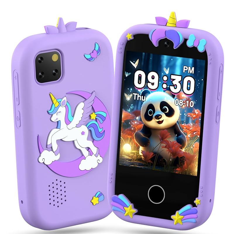

Kids Smartphone, Toy Smartphone-Shaped Kids Camera, Gaming Phone, Educational Toy, Birthday Gift for Ages 6, 7, and 8, Selfie Camera, Games, Music,