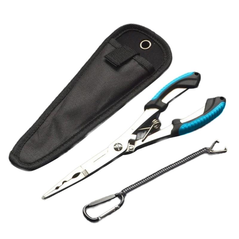 Плоскогубцы для вытаскивания крючков, экстрактор крючков, плоскогубцы для заводных колец с ремешками для пресной воды синий