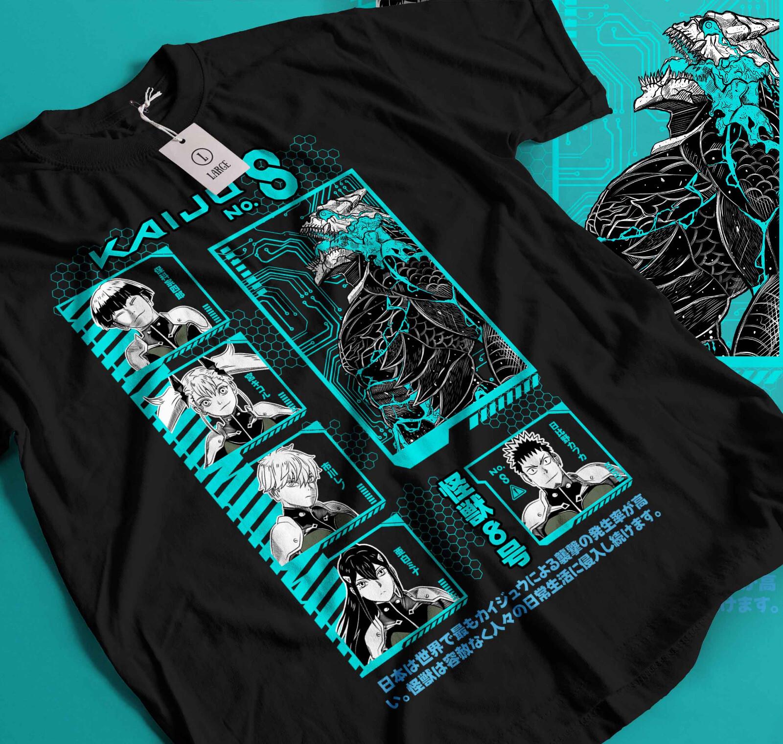 

Kaiju no 8 T-Shirt Mens Womens Tees Top Mina Shiro kaij Gift Manga Best Anime Graphic Tee Black 291 L