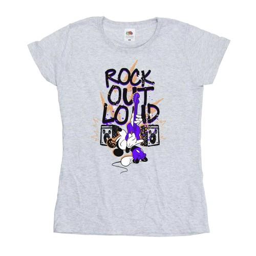 

Disney Womens/Ladies Mickey Mouse Rock Out Loud Cotton T-Shirt XXL білий