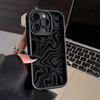 Simple black corrugated Apple 15 mobile phone case iphone14promax silicone 13/12/11 all-inclusive anti-drop XR