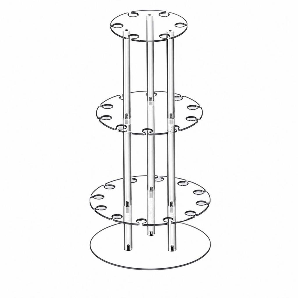 Transparent Countertop Wine Glass Holder Detachable Tiered Stemware
