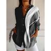 Damenblusen Geometrische Grafiken Bluse Reverskragen Bluse Damen Langarmhemden Damenbekleidung Damenbekleidung