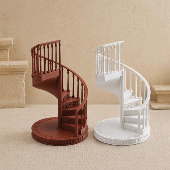 Miniatur-Wendeltreppe, Winziges Retro-Treppenmodell, Miniaturtreppen-Nachbildung für Puppenhaus im Maßstab 1:12, Miniatur-Szenen
