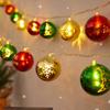 1PC 1.5m10leds Battery Powered Yellow Red Green Christmas Ball String Light for Christmas Atmosphere Party Room Festival Decor