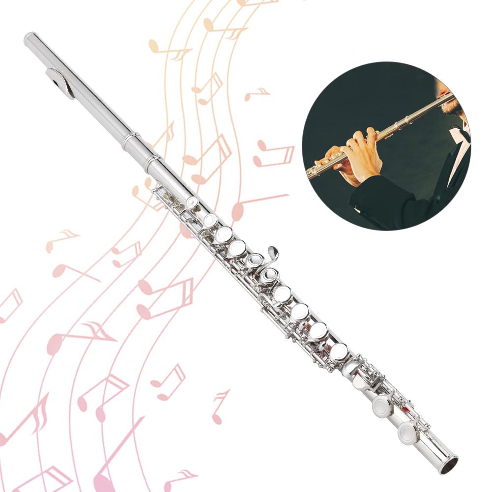 Flute Silver Sterling Beginner Children Adult Professional Test Playing Musical Instruments