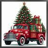 Christmas Tree Truck Full 11CT DIY Counted Cross Stitch Kits 40x40cm Cross Stitch Art and Crafts Kits for Adults Home Decor