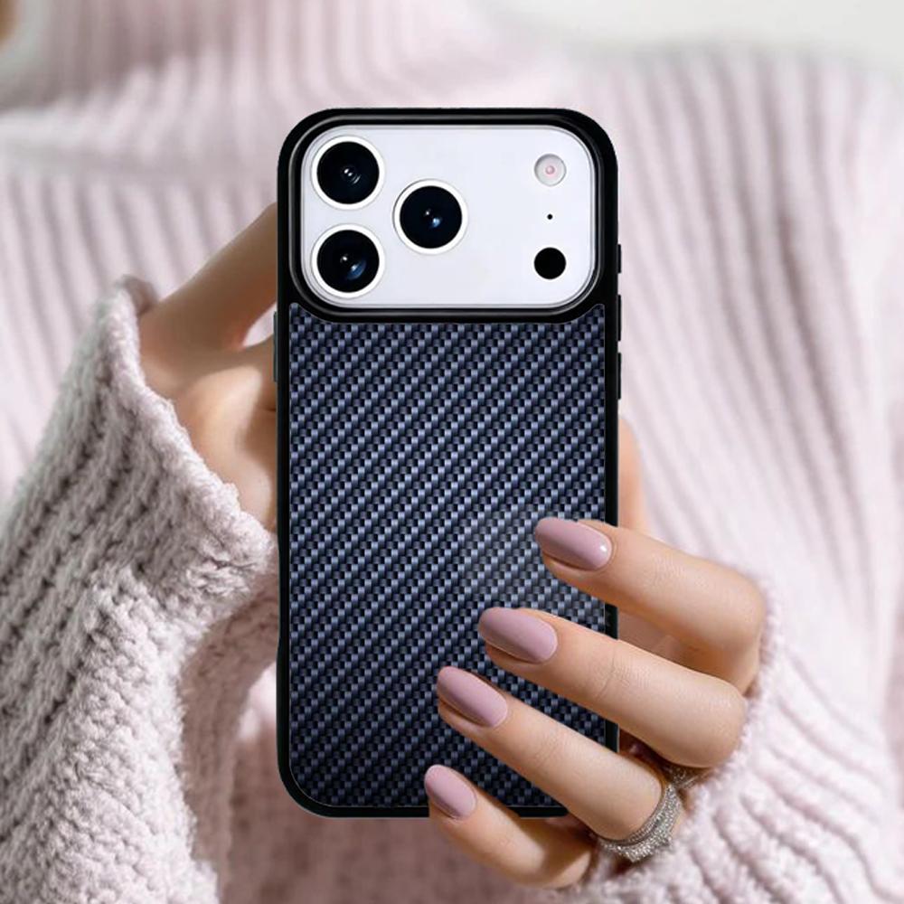 Carbon Fibre Effect Pattern Phone Case For Apple iPhone 17 Air 16E 15 14 Plus 13 12 11 Pro Max Mini Funda Cover