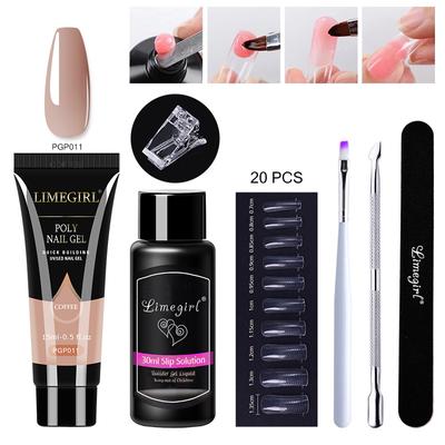 Limegirl 15ml Nail Acryl Gel UV LED Extension Acrylic Gel for Nail Art Tip Quick Extension Polygels Crystal Acrylgel