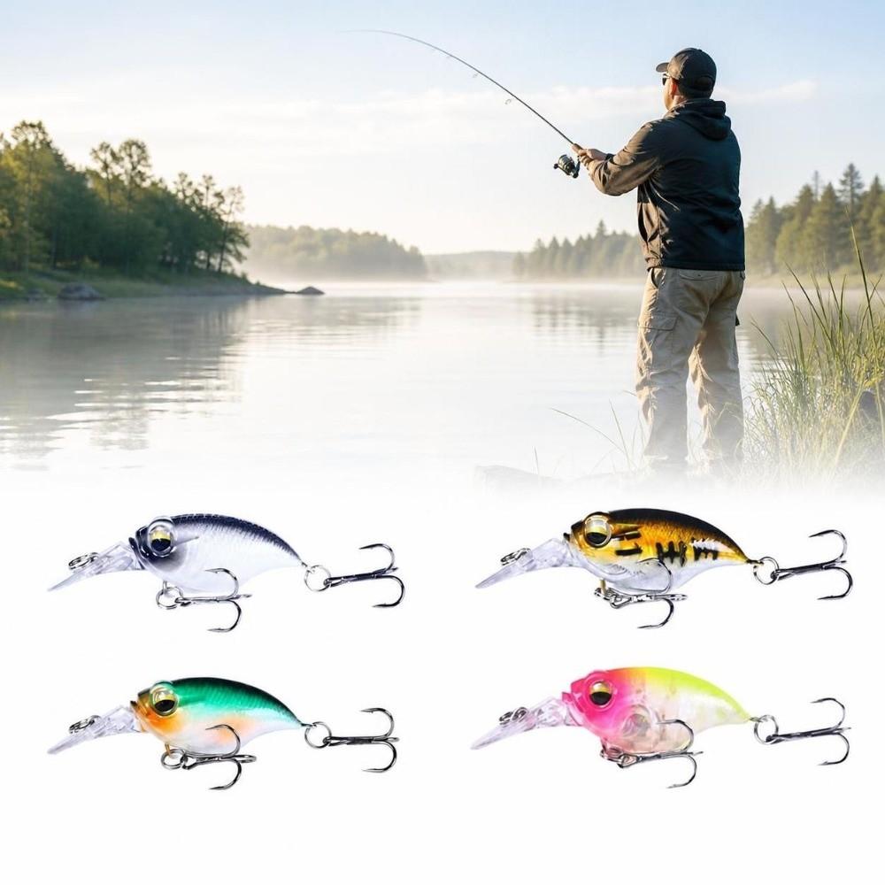 10PCS 6cm-6.2g Crankbait Lures Mini Hard Bait Fishing Lures Topwater Fishing Lures For Bass Fishing