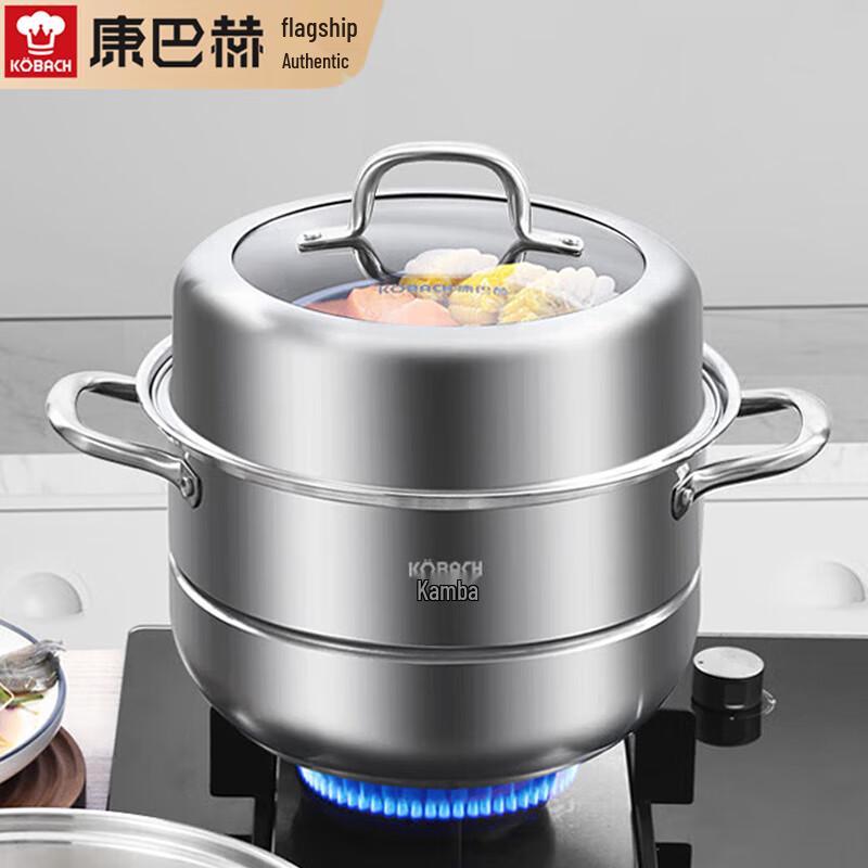 KOBACH 32cm 304 Stainless Steel Double-Layer Steamer Pot