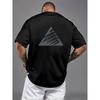 European Size Men'S Drop-Shoulder T-Shirt, Mountain Peak And Mountaineering Double-Sided Pattern Men'S Loose-Fit T-Shirt, New Trendy