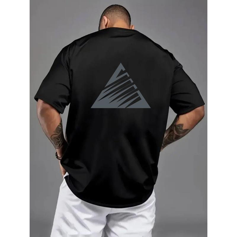 European Size Men'S Drop-Shoulder T-Shirt, Mountain Peak And Mountaineering Double-Sided Pattern Men'S Loose-Fit T-Shirt, New Trendy