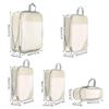 5Pcs Compressible Storage Bag with Handle Travel Organizer Bag Waterproof Lightweight Suitcase Outdoor Hiking Camping Picnic Bag