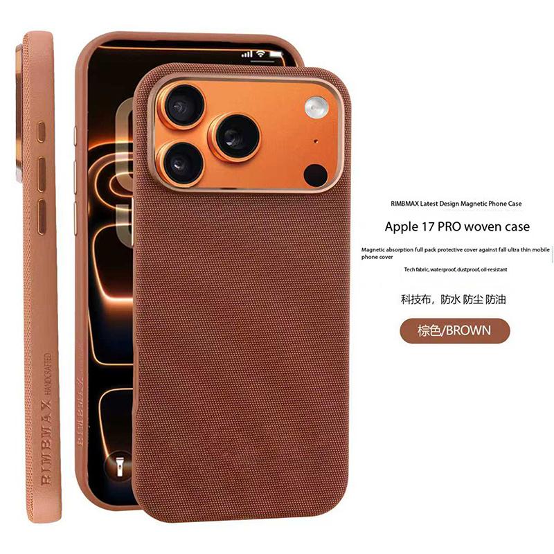 

Tech Woven Magnetic Adsorption Phone Case For iPhone 11 12 13 14 15 16 17 Pro Max Plus For Magsafe Wireless Charge Cover For iPhone 17 ProMax