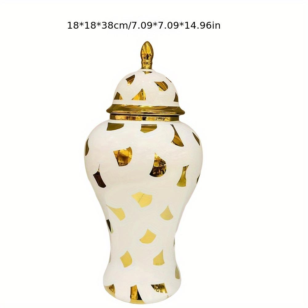 Flower Vase Ginger Jar Home Decoration Ceramic Vase Middle Eastern wedding table decoration Tall Floor  vase Platinum ginger jar