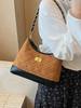 Retro Diamond Suede Crossbody Bag - Women's Versatile Color Block Shoulder Bag 2025