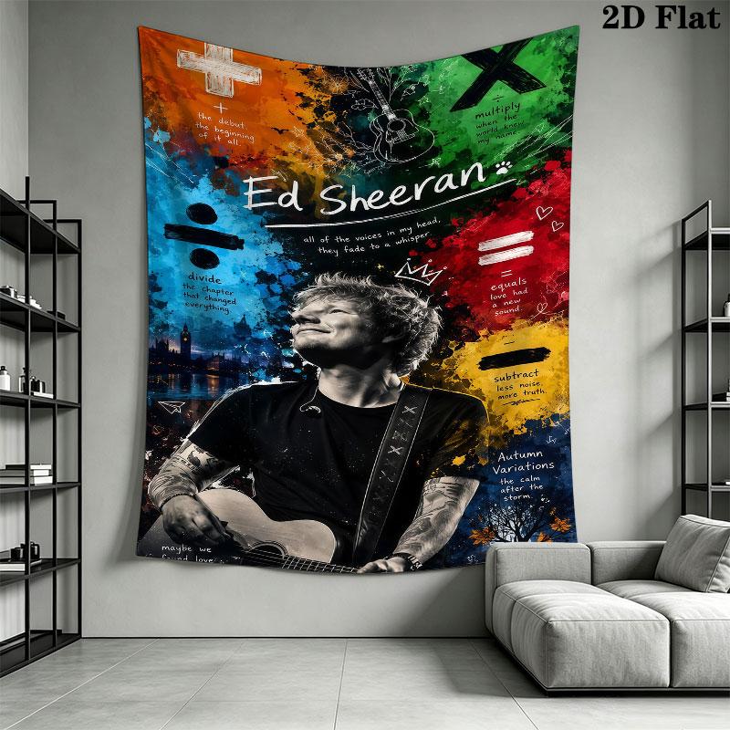 Ed Sheeran Wandteppich Ästhetisches Wandbehang Gedruckter Stoffdecke Dekorative Wandteppiche für Schlafzimmer Wohnzimmer Heimdekoration