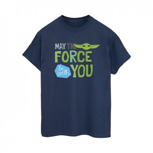 Star Wars Womens/Ladies The Mandalorian May The Force Be With You Cotton Boyfriend T-Shirt
