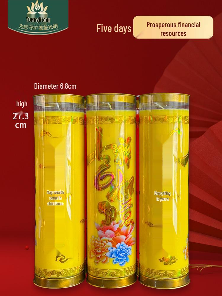 Festive Red Smokeless Candles for New Year, Buddha Offerings & God of Wealth Home Decor.