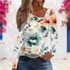 Women Long Sleeve Oversized Blouse With Chest Hollow Decoration