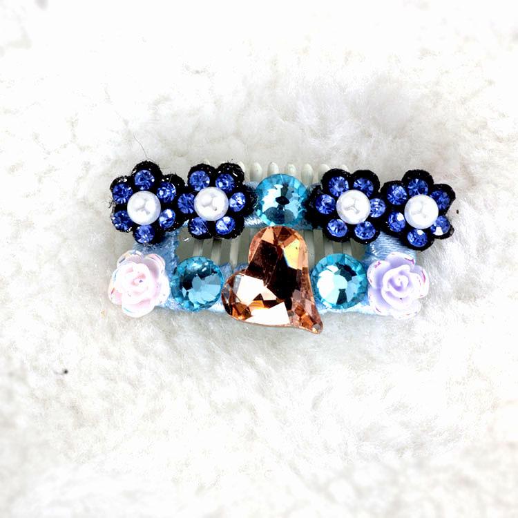 Handmade Rhinestone Dog Hair Clip for Yorkshire Terrier & Maltese