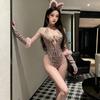 Sexy underwear plus size leopard print plush sexy cat cos teasing uniform suit couple fun underwear