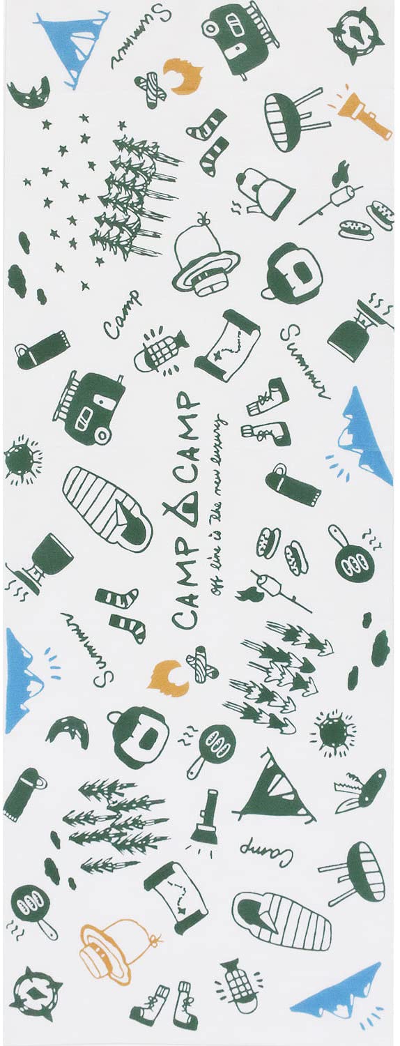 

IKS Chusen Tenugui Hand Made in Camping 34 x Prime Fabric Towel, Japan, Gear, 88cm, 100% Cotton, (Unfinished) (Camping)