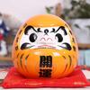 7.5 inch Japanese Ceramic Daruma Doll Lucky Charm Feng Shui Zen Ornament Centerpiece Money Box Home Desktop Decoration