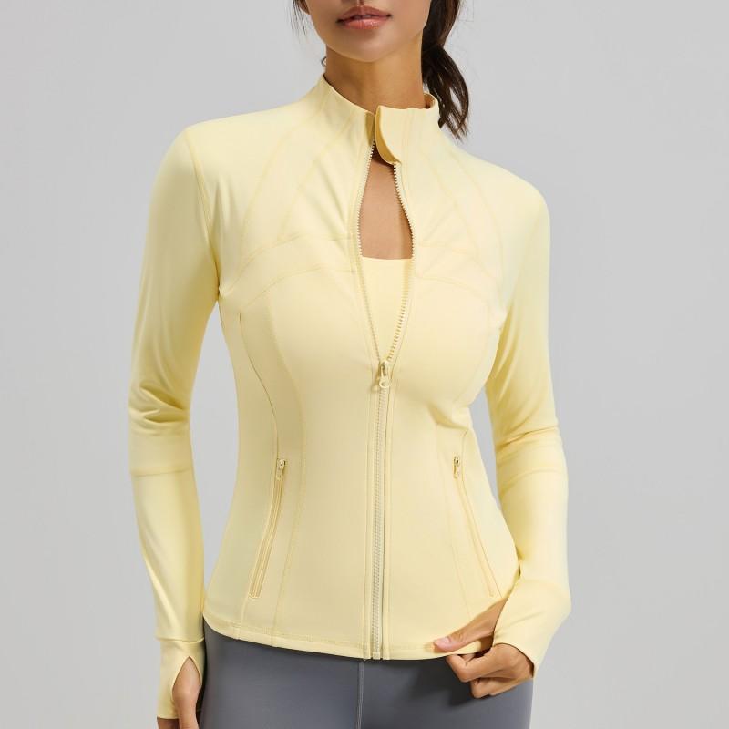 Womens Breathable Stretch Fitness Jacket With Pockets Running Cycling Yoga Fall