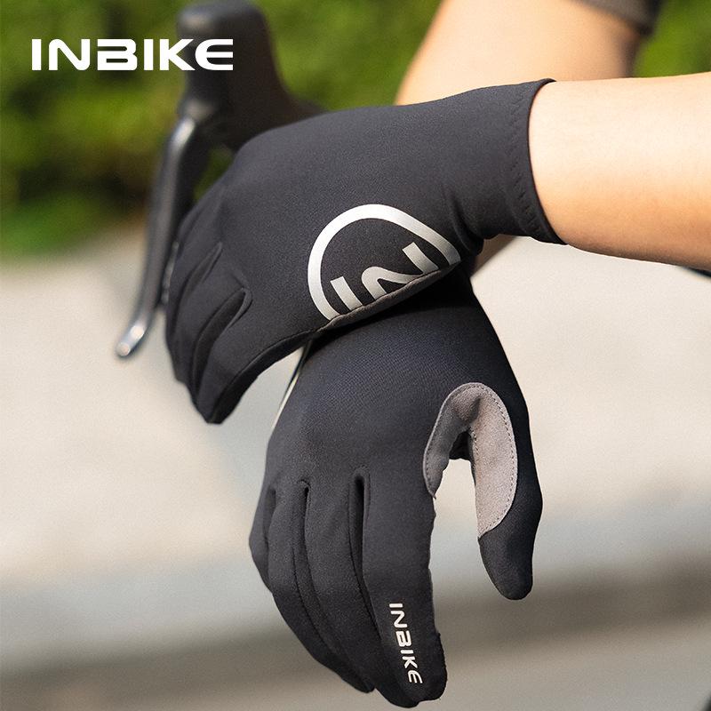 INBIKE Vollfinger-Touchscreen-Fahrradhandschuhe mit Stoßdämpfung, rutschfestes Design für Damen und Herren - Frühling/Herbst