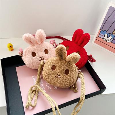 2025 New Plush Bunny Children's Messenger Bag Cute Girls Shoulder Bag Children's Change Bag