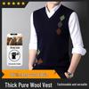 Hengyuanxiang Men's 100% Pure Wool V-Neck Sweater Vest