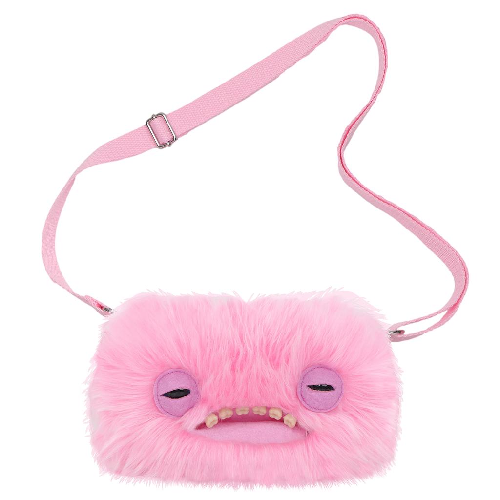 Ugly Cute Tooth Monster Plush Crossbody Bag With Chain Strap Funny Cartoon Animal Shoulder Purse For Girls