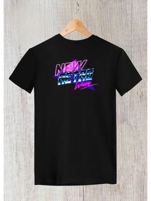 T-Shirt with New Retro Wave Print New Retro Wave