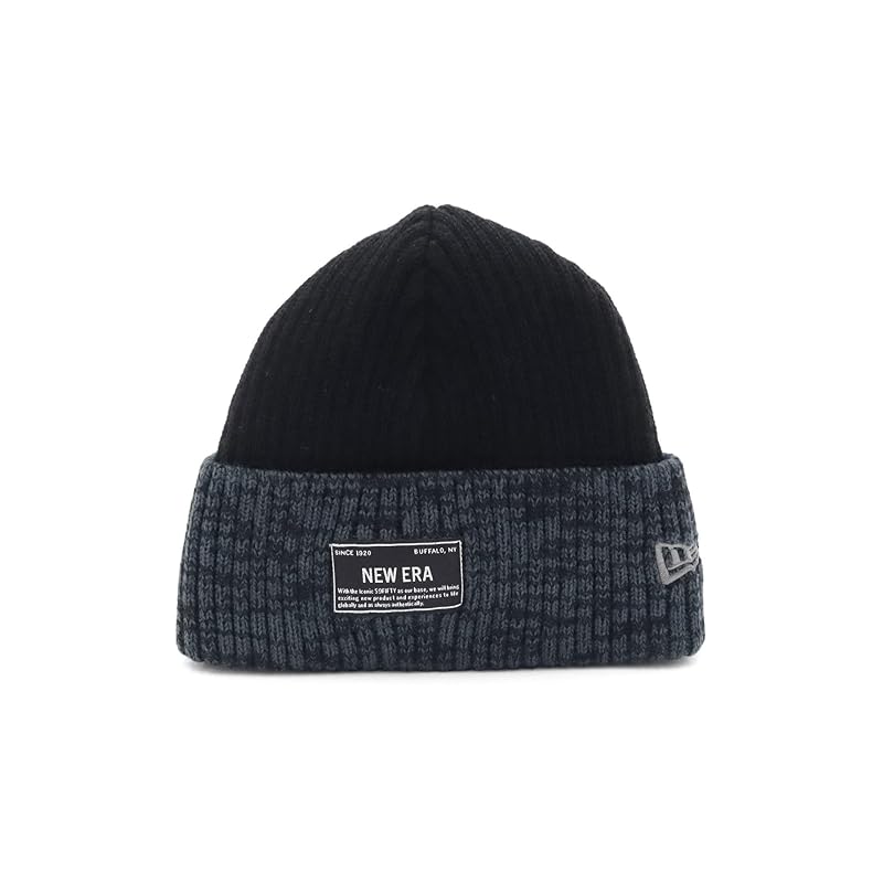 

[New Era] вязаная шапка с нашивкой на манжету черного цвета БЕСПЛАТНО ВОЕННЫЙ ВЯЗКА АНАЛОГИЧНЫЙ ЦВЕТ BLK CHA