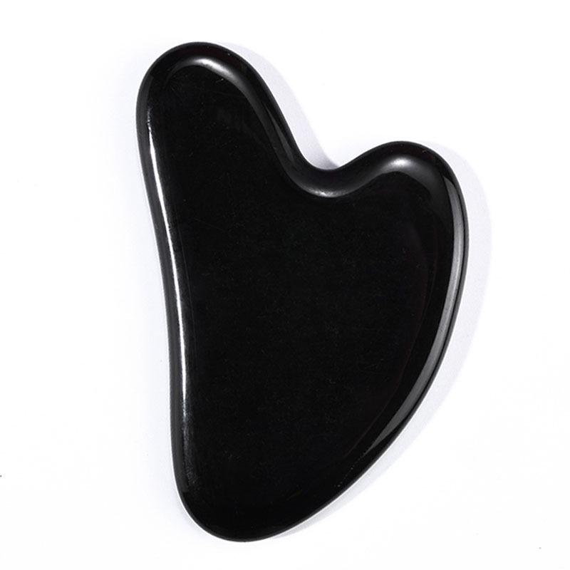 Outil de Massage Facial Gua Sha en Quartz Rose en Forme de Cœur