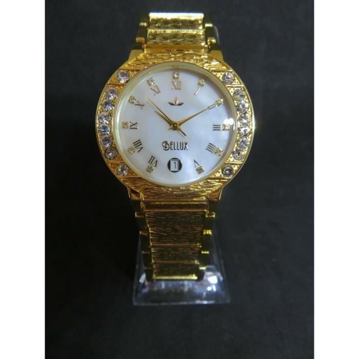 MONTRE FEMME BELLUX COLLECTION Grand Deluxe PLAQUÉE OR 23 K