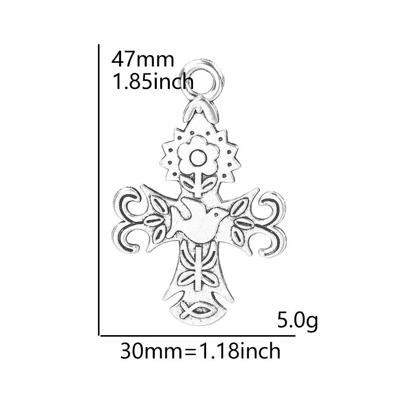 6pcs Religious Metal Retro Silver Color Cross Pendant Charms For Jewelry Making Bulk Christ Jesus Pendants DIY Necklace Earrings