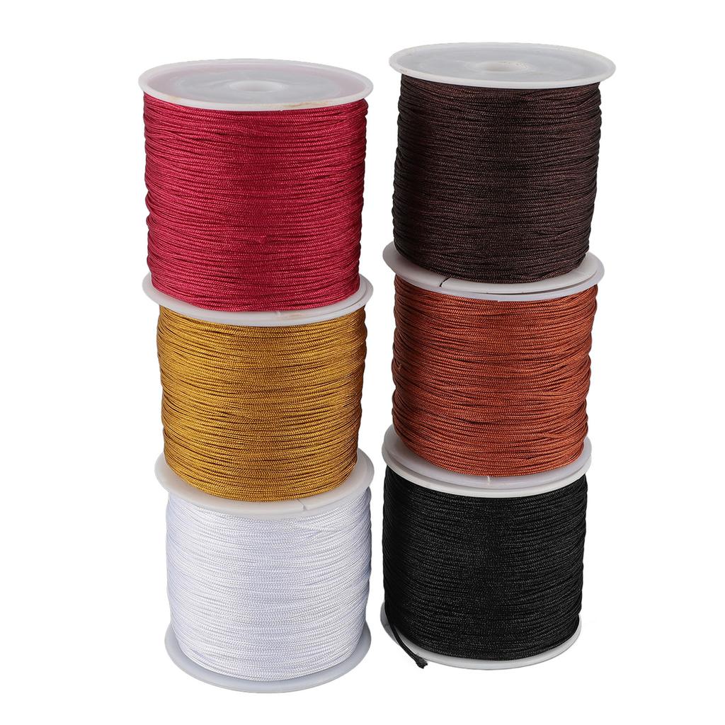 DIY Handcrafted Beading Rope Jewelry Cord 0.8mm Chinese Knot Cord for Friendship Bracelet Xmas Tree