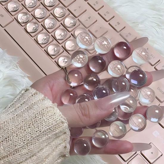 32/64/128Pcs Long Nails Keyboard Stickers Women Raised Keyboard Bubbles Clear Nail Art Typing Sticker Laptop PC Keyboard Covers