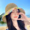 Seaside Beach Vacation Sunscreen Hat Flower New Cute Hollow Woven Summer Visor Big Brim Bucket Hat
