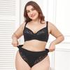 Large Size Lace Bra Set Women's Sexy Thin Cup Underwear Lightweight Mid-Rise Thong