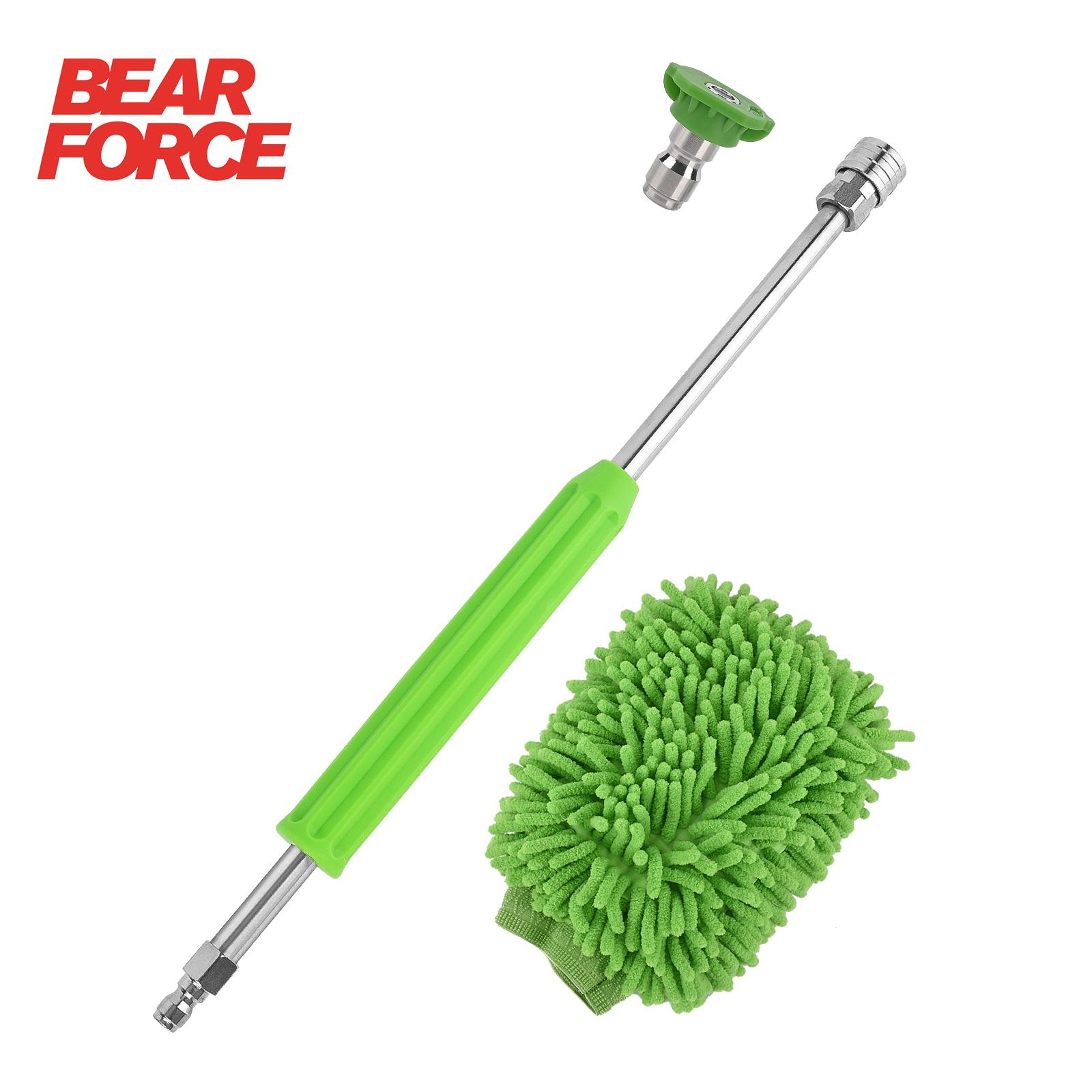 

Bear Force Car Wash Pressure Washer Extension Wand, Stainless Steel Power Extension Wand, Power Washer Wand Extension with 1/4” Quick Plug зелёный