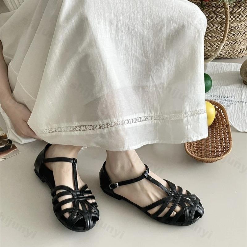 Fashion Women's Woven Designed Hollow Breathable Casual Sandals 2025 Summer Bohemian Style Fashion Comfortable Outdoor Beach Cool Shoes