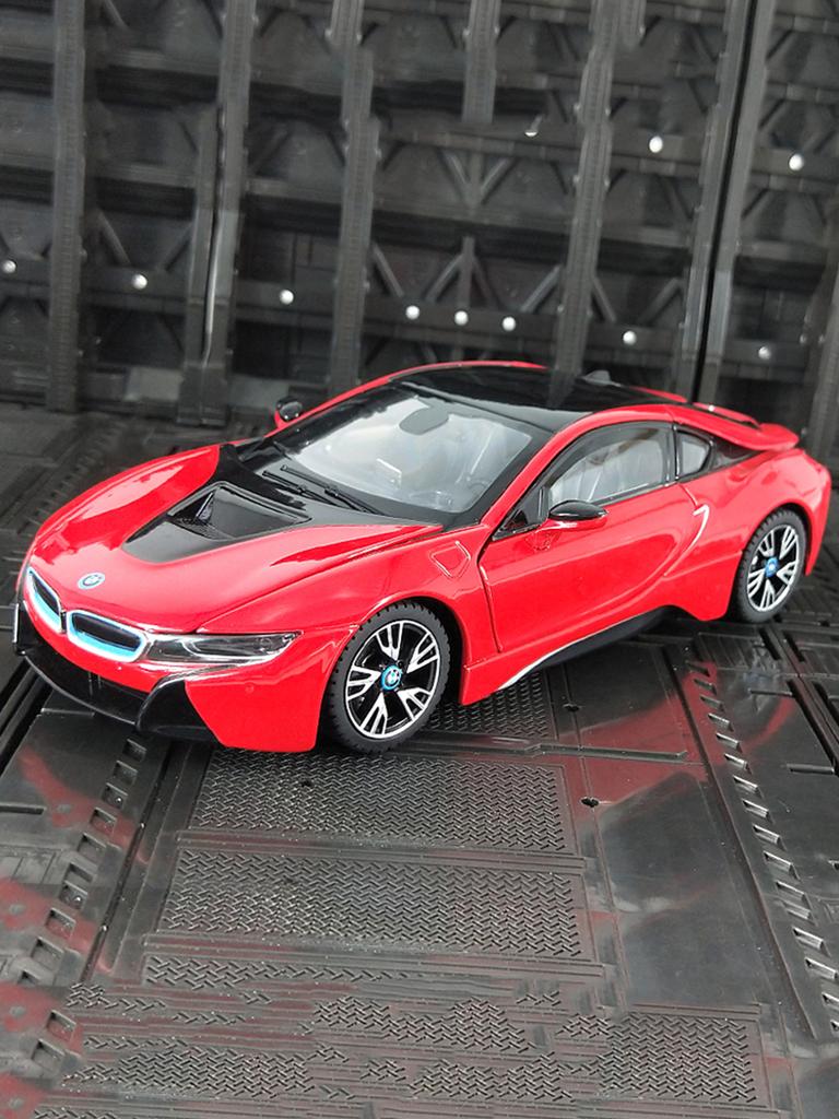 ACB1 Rastar 1:24 BMW I8 model car, zinc alloy metal decoration, collectible gift car