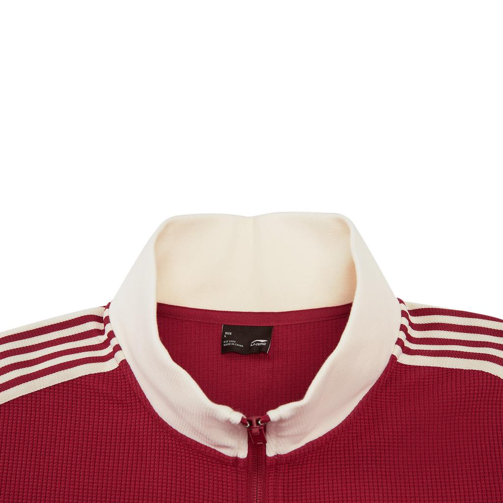 Li Ning Sports Lifestyle Series Year Of The Horse Limited CNY Red Fan Style Casual Versatile Fashion Stand Collar Loose Couple Jacket AWDW511-6