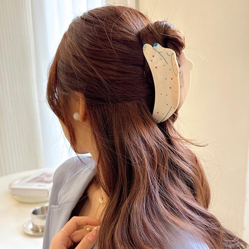 Trendy Acetate Hair Clip Strong Clasp For Long Hair Smooth Clip Lightweight Everyday Use