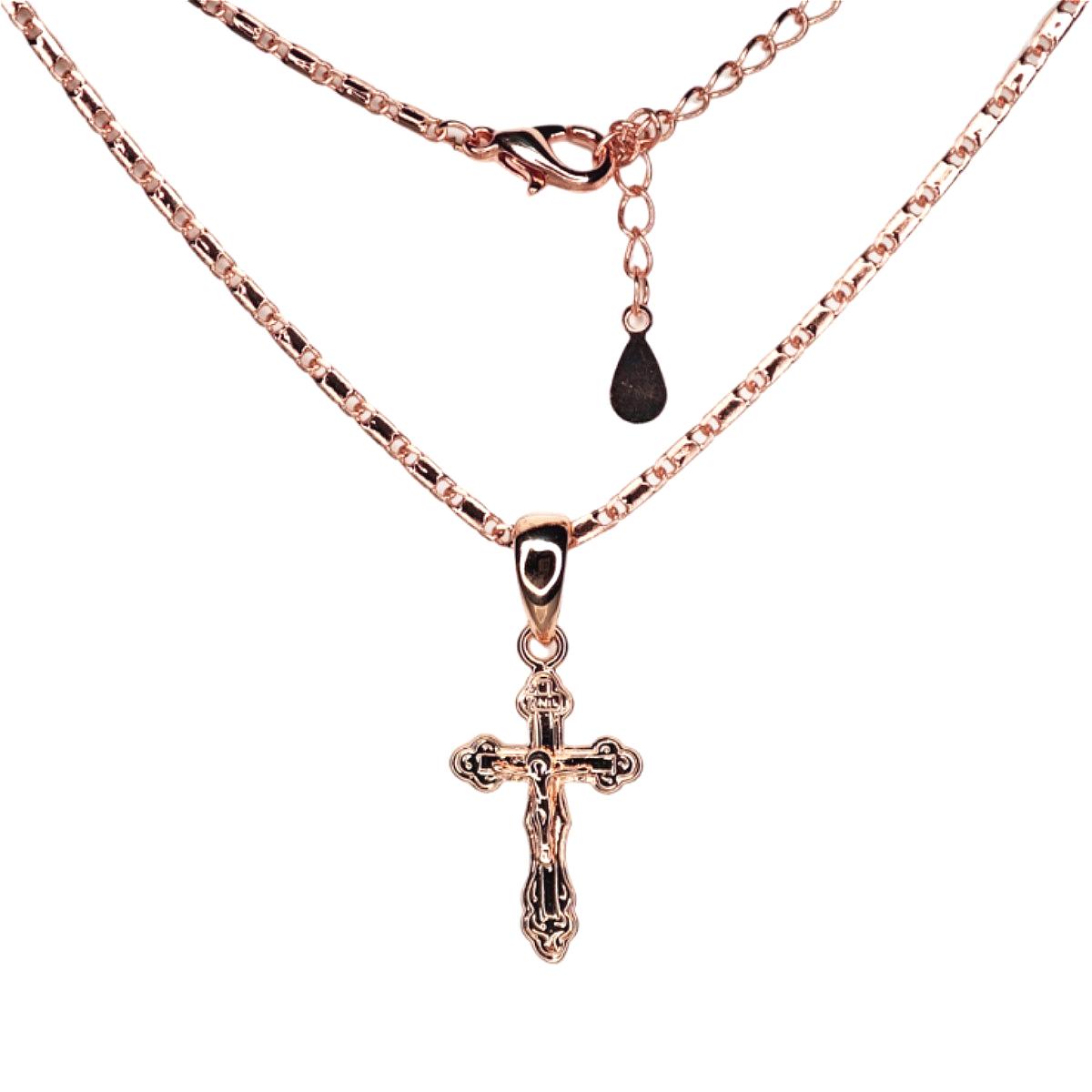 

Маленькая подвеска-крестик, ожерелье в цвет розового золота, женское украшение с сохранением цвета, подарок розового золота